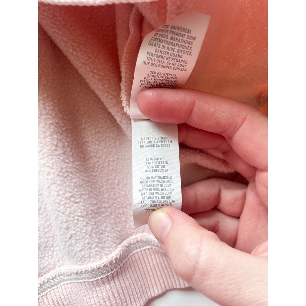 Aerie Light Pink Oversized Pullover Oh Snap Sweatshirt Size Large - Picture 5 of 6